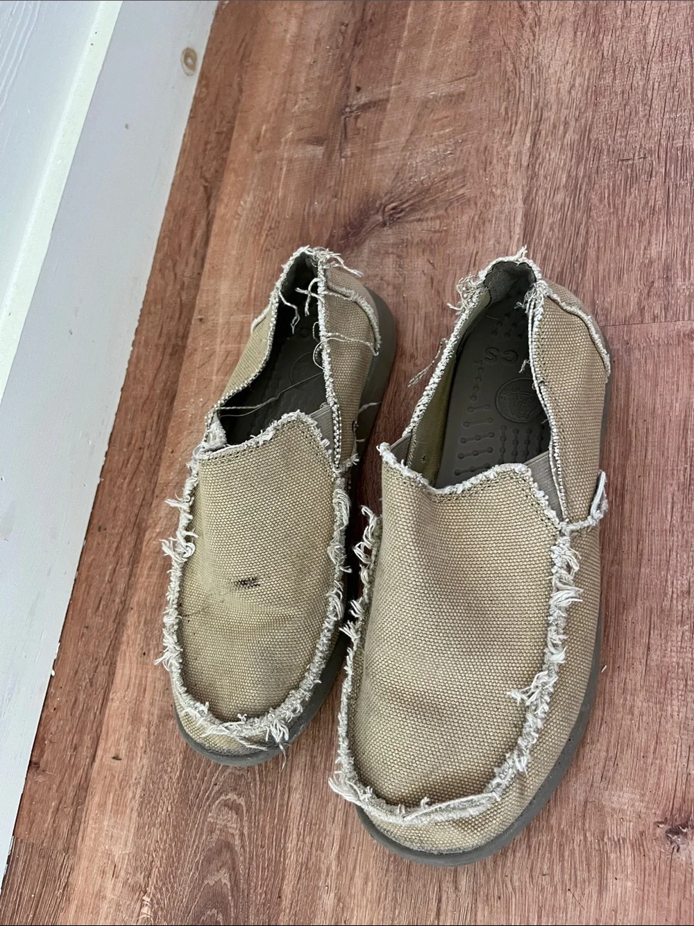 CROCS Kids Tan Slip-On Canvas Shoes